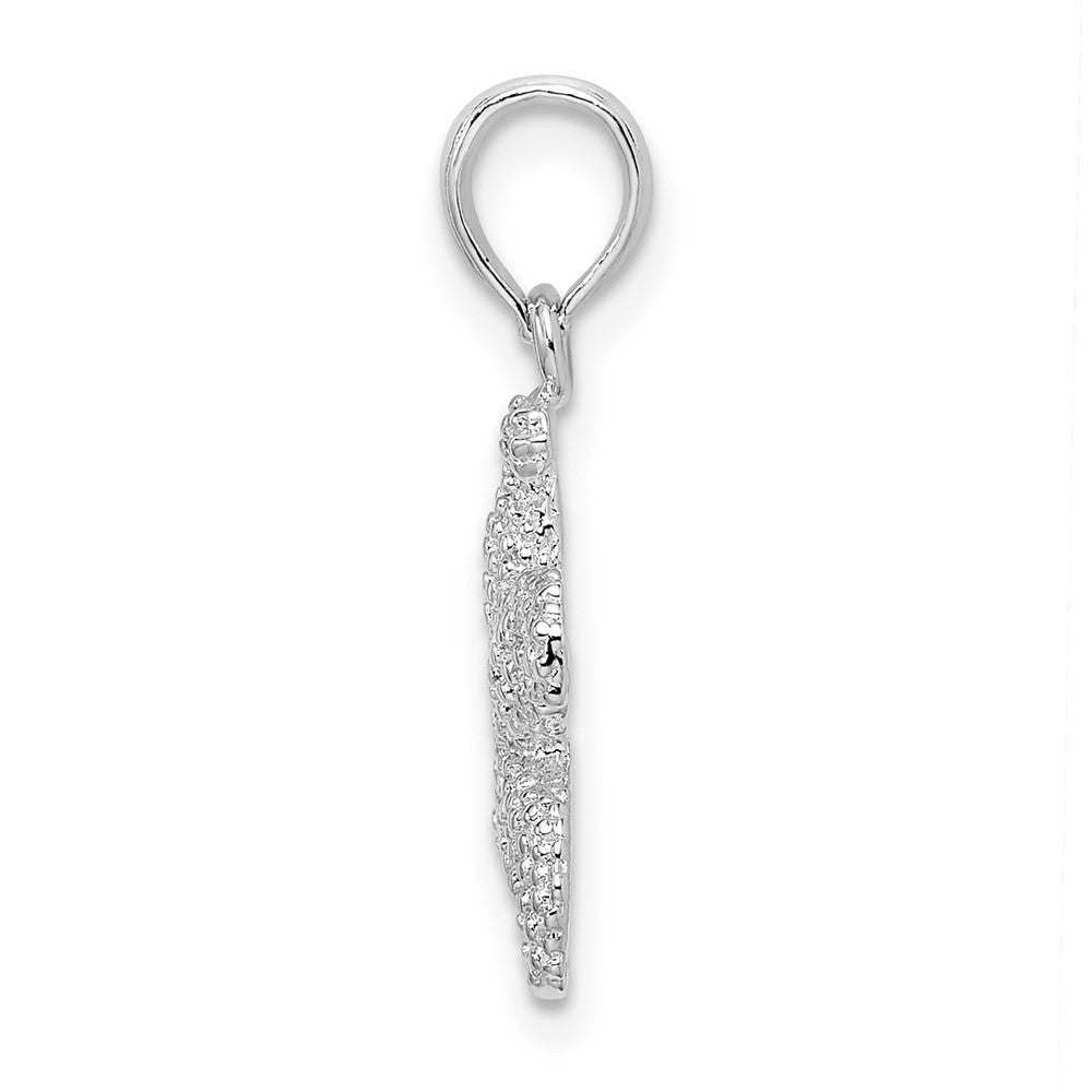 FJC Finejewelers 925 Sterling Silver Rhodium Plated Polished Puffed Starfish Charm 25 x 13 mm