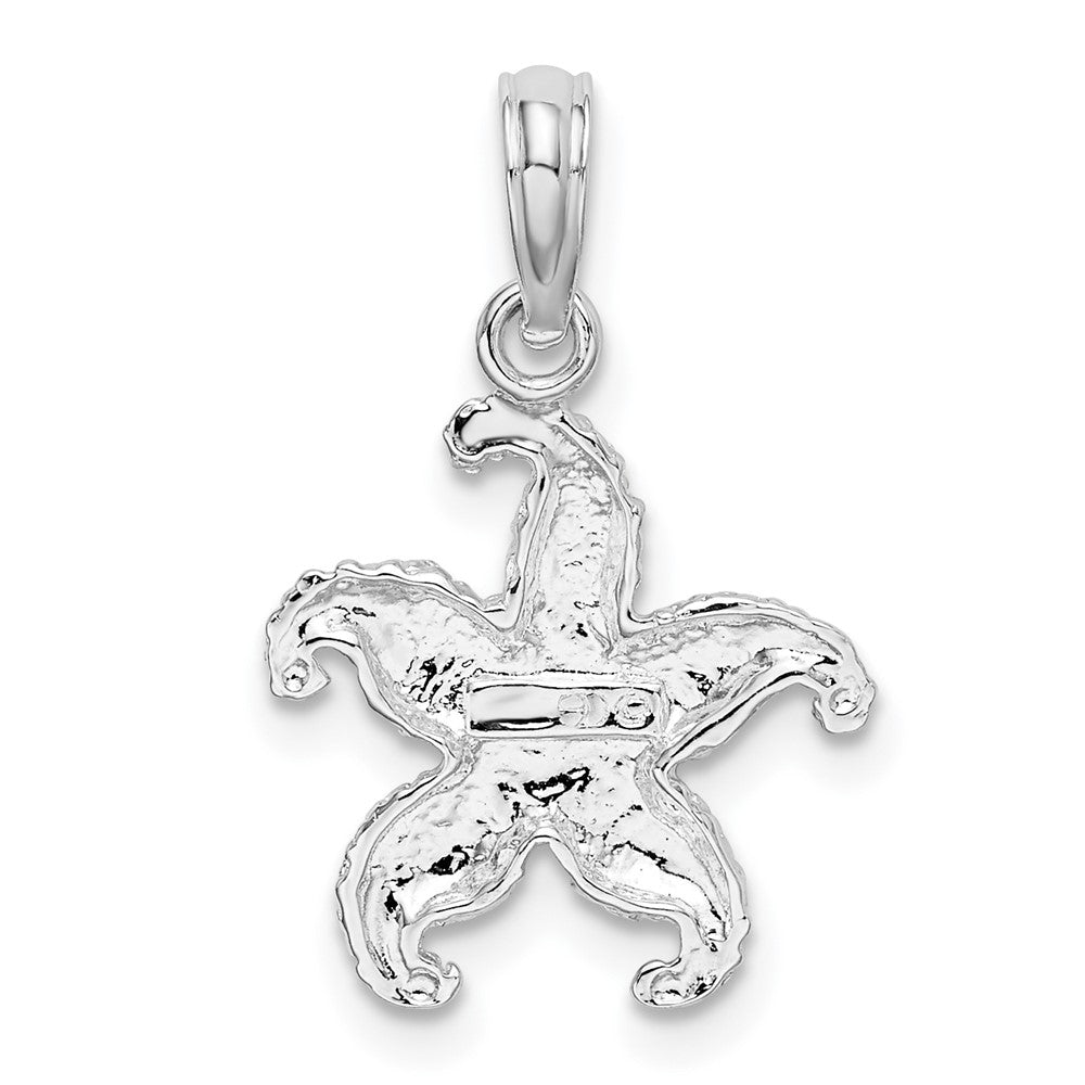 FJC Finejewelers 925 Sterling Silver Rhodium Plated Polished Puffed Starfish Charm 25 x 13 mm