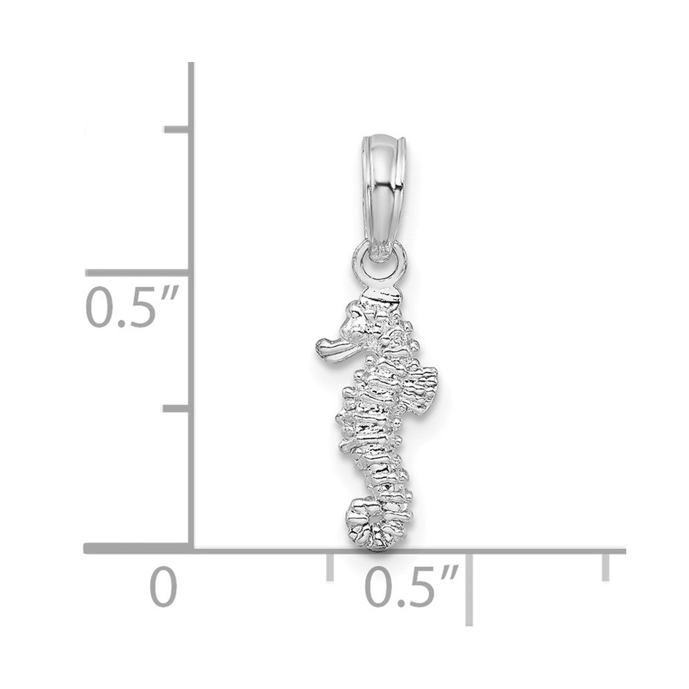 FJC Finejewelers 925 Sterling Silver Rhodium Plated Polished 3D Mini Seahorse Charm 19 x 5 mm