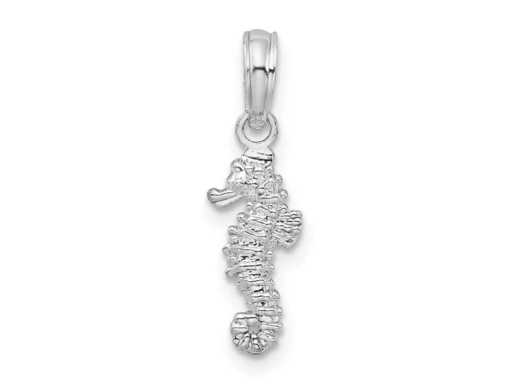 FJC Finejewelers 925 Sterling Silver Rhodium Plated Polished 3D Mini Seahorse Charm 19 x 5 mm