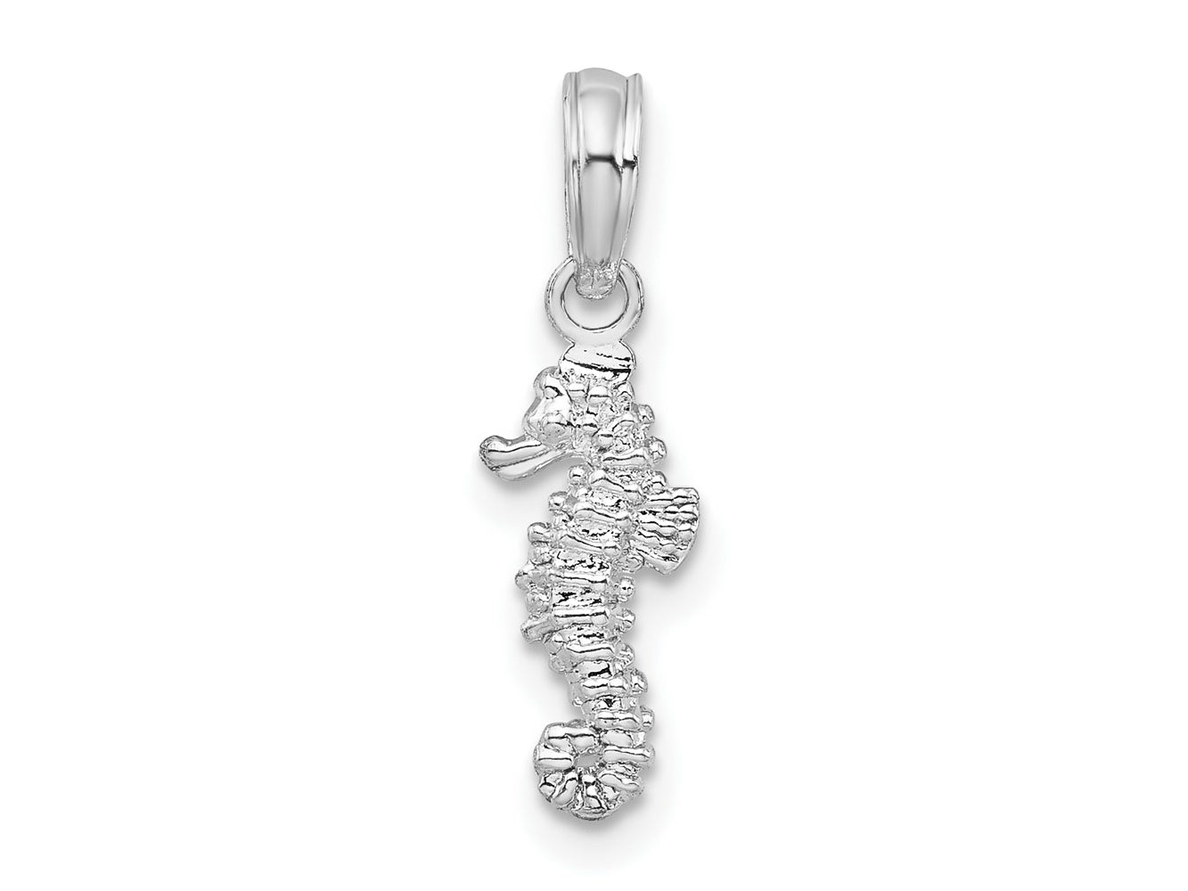 FJC Finejewelers 925 Sterling Silver Rhodium Plated Polished 3D Mini Seahorse Charm 19 x 5 mm