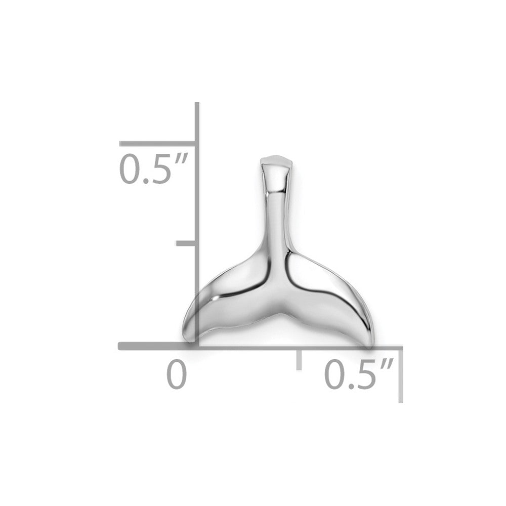 FJC Finejewelers 925 Sterling Silver Rhodium Plated Polished Mini Whale Tail Slide 12 x 12 mm