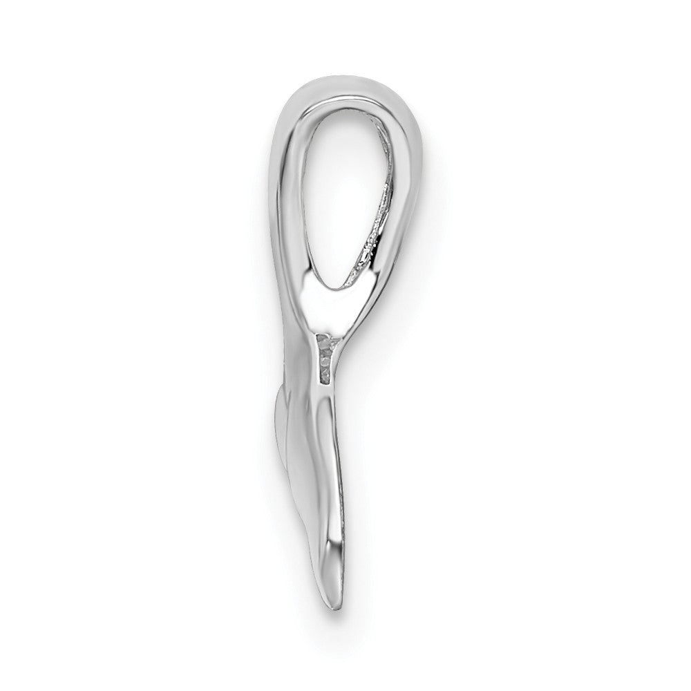 FJC Finejewelers 925 Sterling Silver Rhodium Plated Polished Mini Whale Tail Slide 12 x 12 mm