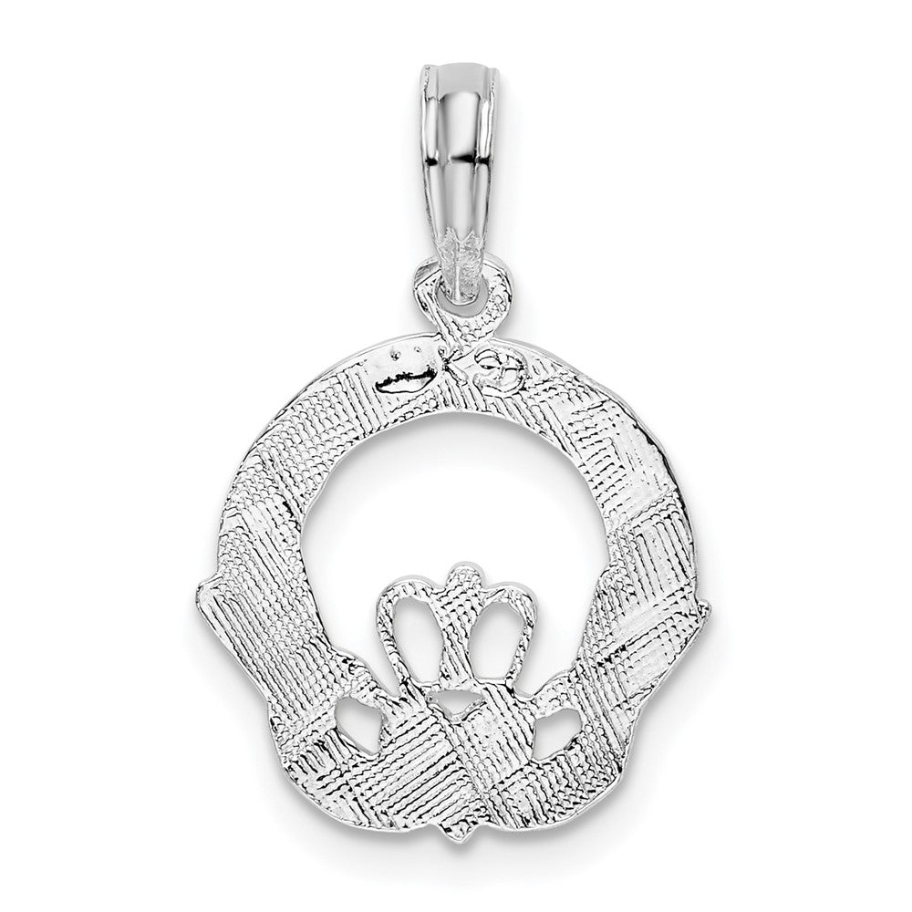FJC Finejewelers 925 Sterling Silver Polished/Textured Claddagh Circle Charm 14 mm