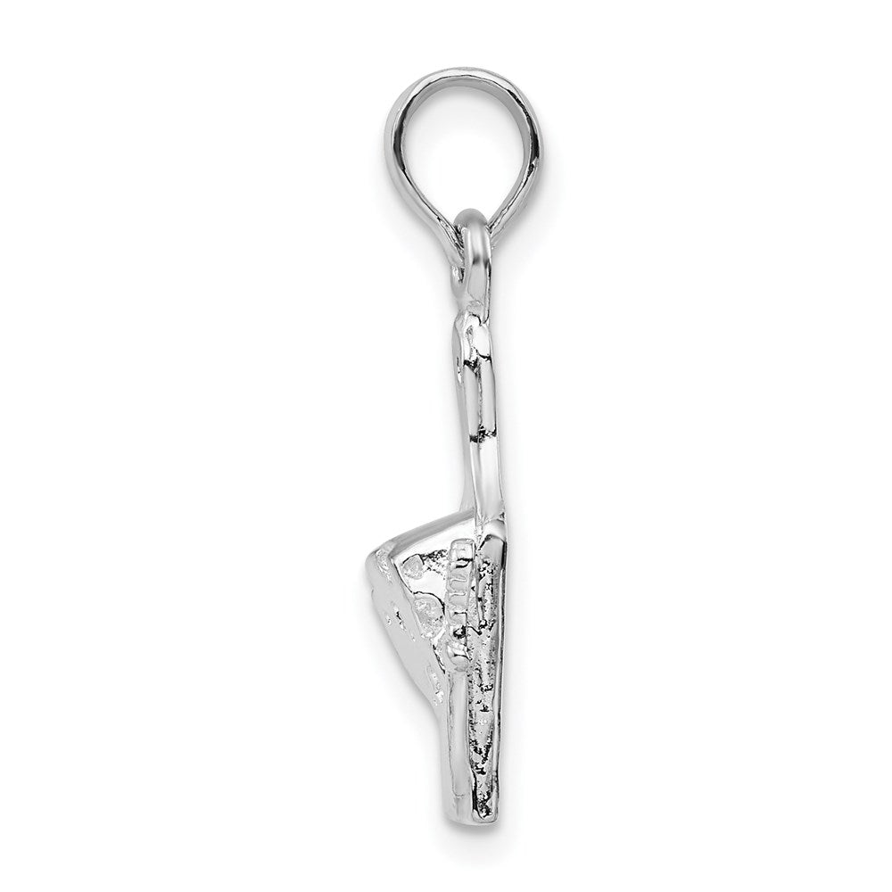 FJC Finejewelers 925 Sterling Silver Rhodium Plated Polished Cheese Board with Knife Charm 23 x 8 mm
