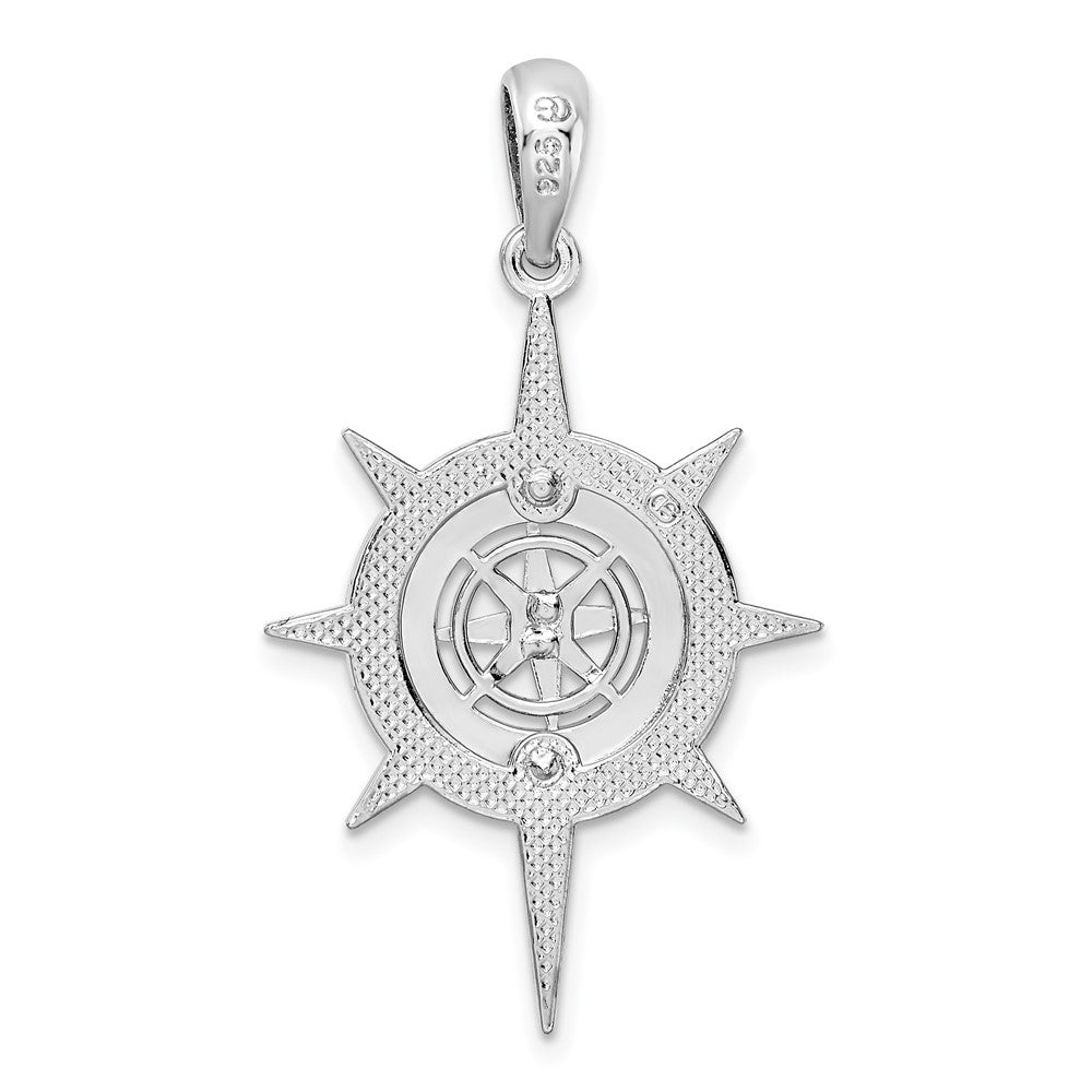 FJC Finejewelers 925 Sterling Silver Rhodium Plated Polished Star Frame Compass Charm 35 x 36 mm