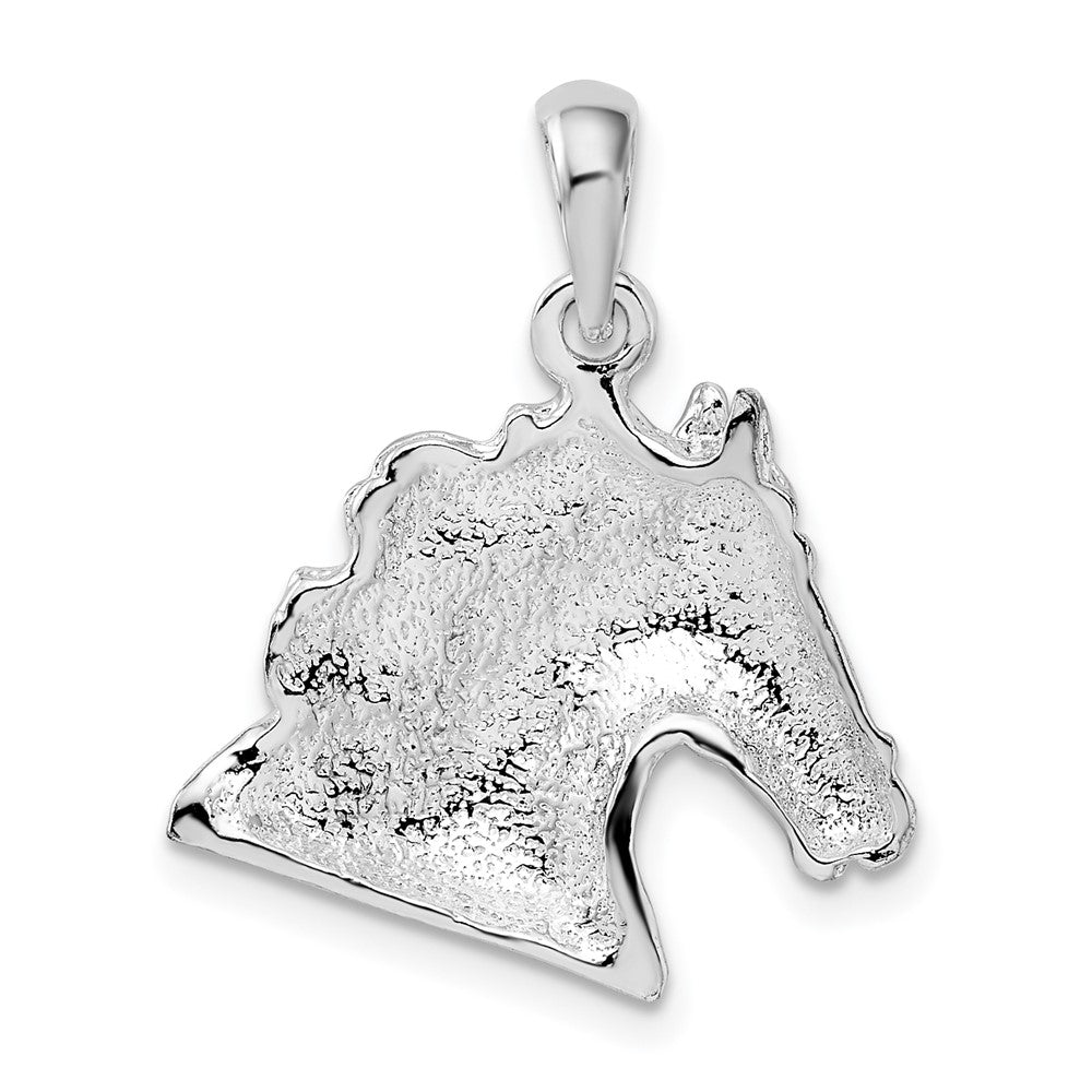 FJC Finejewelers 925 Sterling Silver Rhodium Plated Polished Horse Head Charm 20 mm