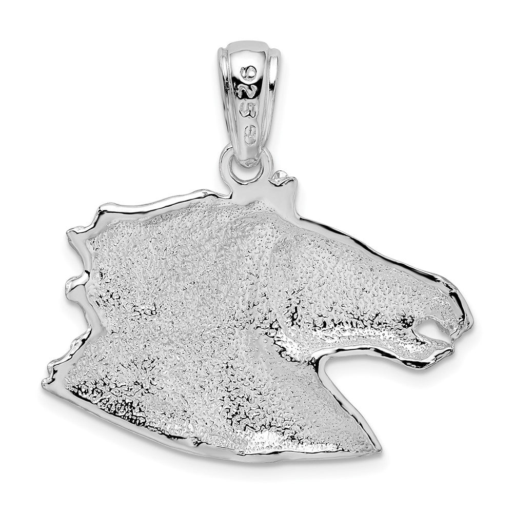 FJC Finejewelers 925 Sterling Silver Rhodium Plated Polished Horse Head Charm 31 mm