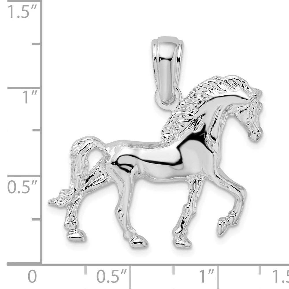 FJC Finejewelers 925 Sterling Silver Rhodium Plated Polished Walking Horse Charm 30 mm