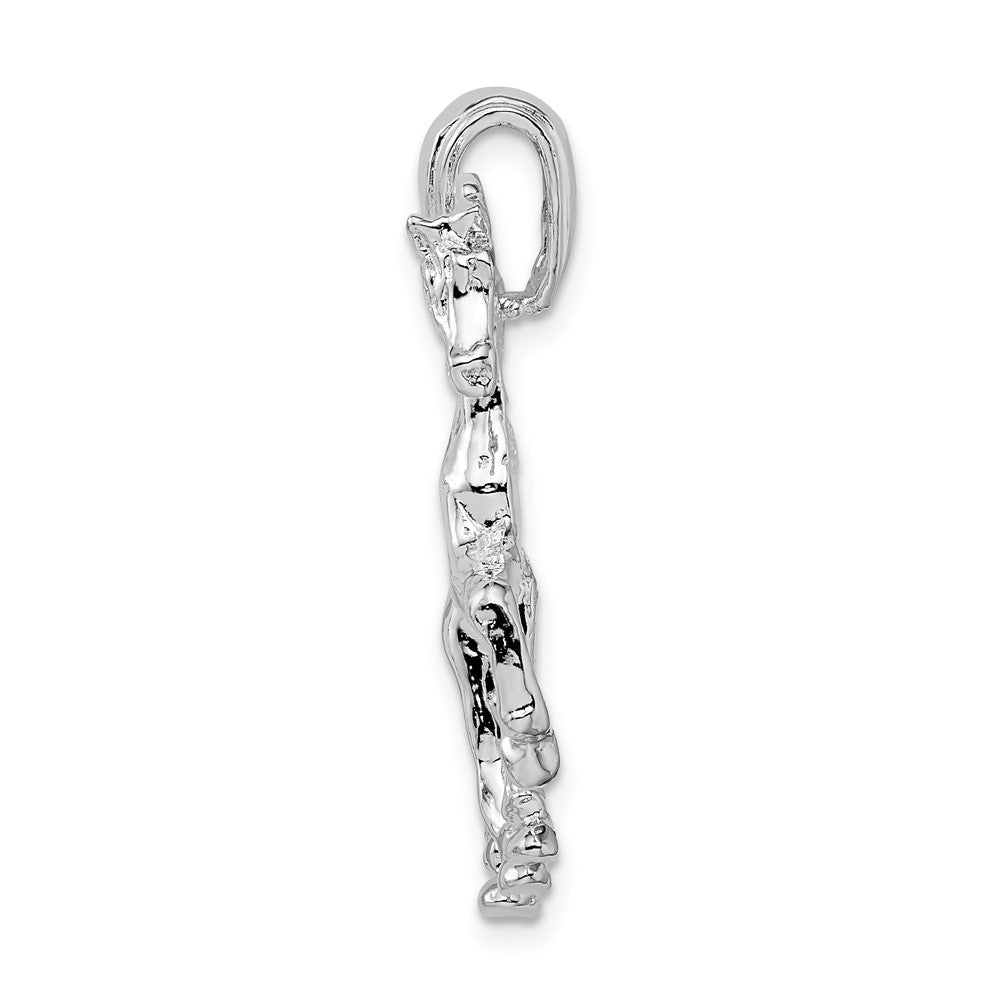 FJC Finejewelers 925 Sterling Silver Rhodium Plated Polished Walking Horse Charm 30 mm