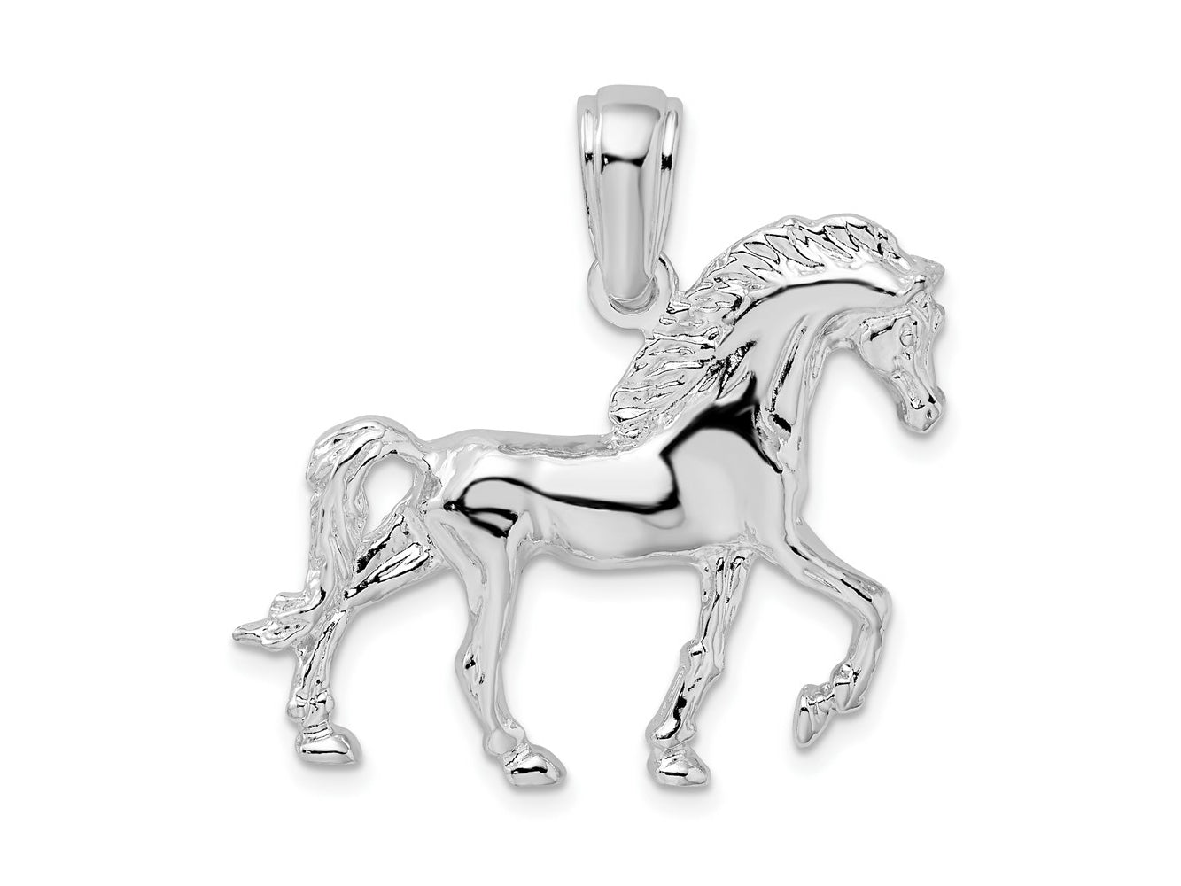 FJC Finejewelers 925 Sterling Silver Rhodium Plated Polished Walking Horse Charm 30 mm