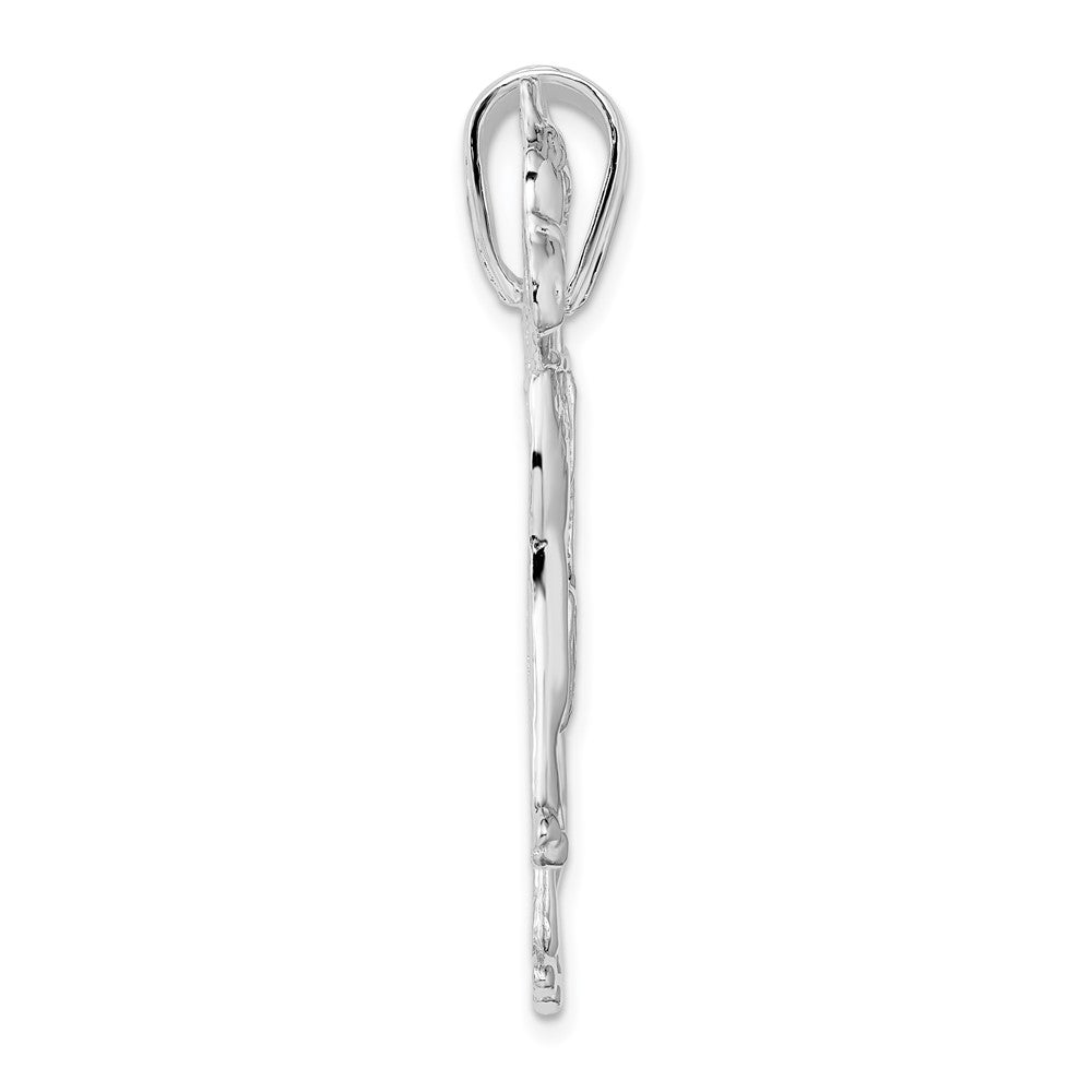 FJC Finejewelers 925 Sterling Silver Rhodium Plated Polished Horse with Saddle Charm 35 mm