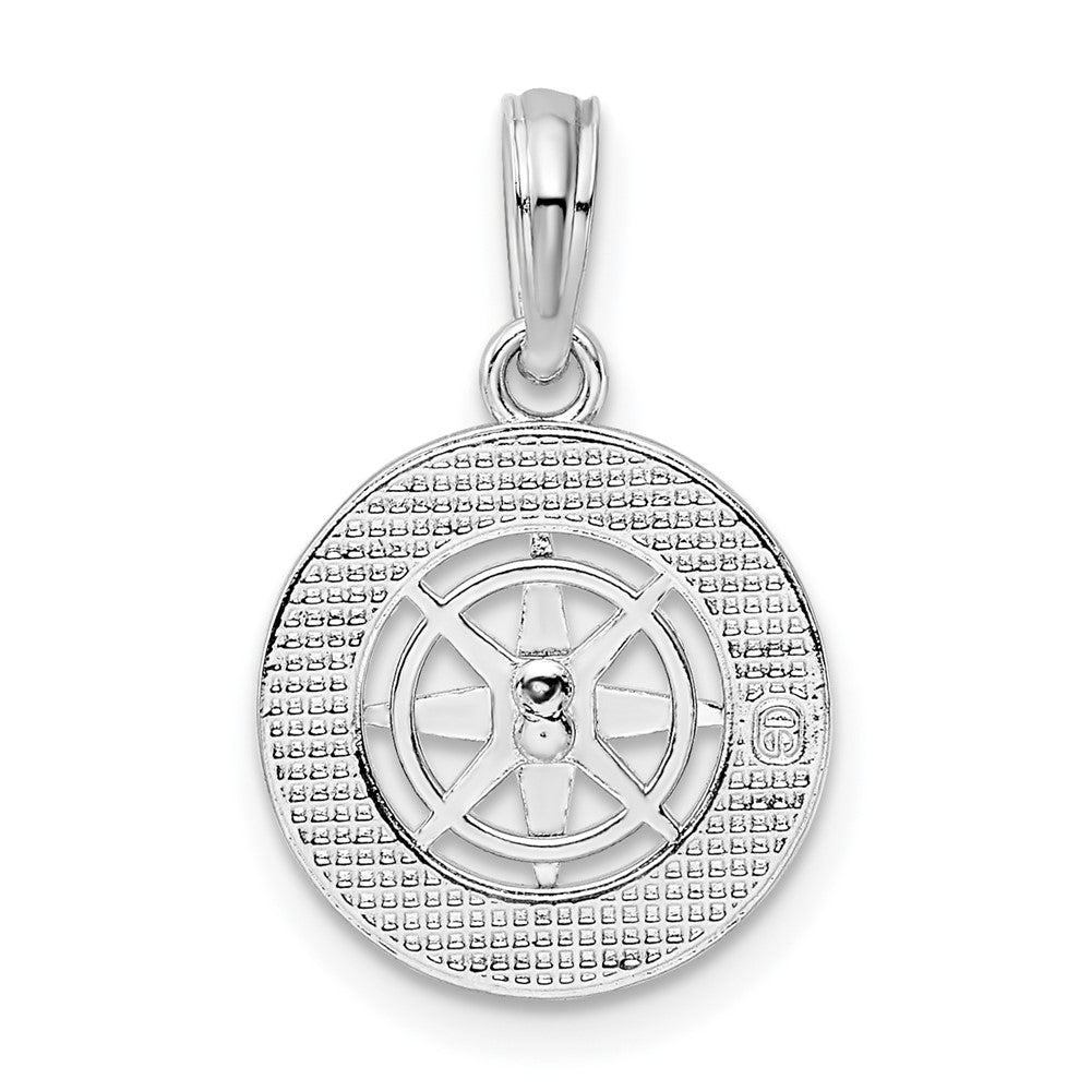 FJC Finejewelers 925 Sterling Silver Rhodium Plated Polished Mini Compass Charm 19 x 12 mm