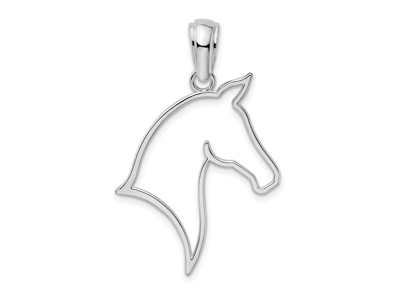 FJC Finejewelers 925 Sterling Silver Rhodium Plated Polished Cut-out Horse Head Charm 24 mm
