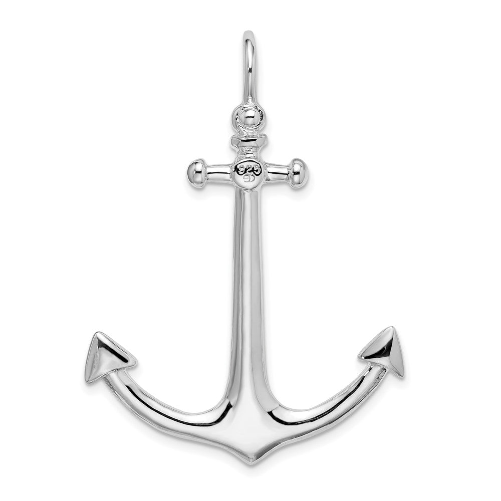 FJC Finejewelers 925 Sterling Silver Rhodium Plated Polished 3D Large Anchor Charm 44 x 32 mm