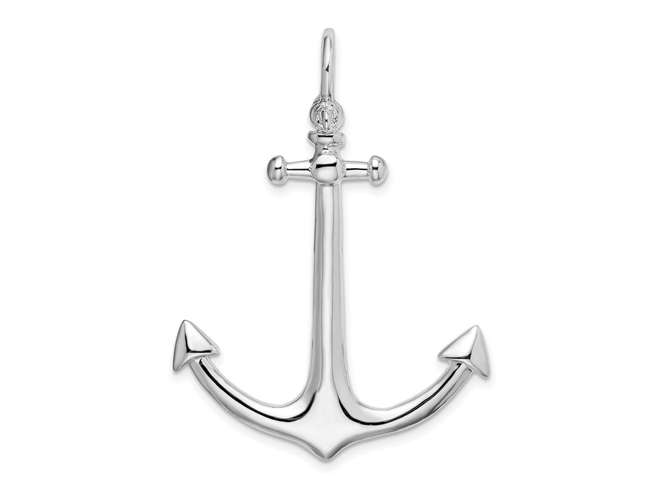FJC Finejewelers 925 Sterling Silver Rhodium Plated Polished 3D Large Anchor Charm 44 x 32 mm