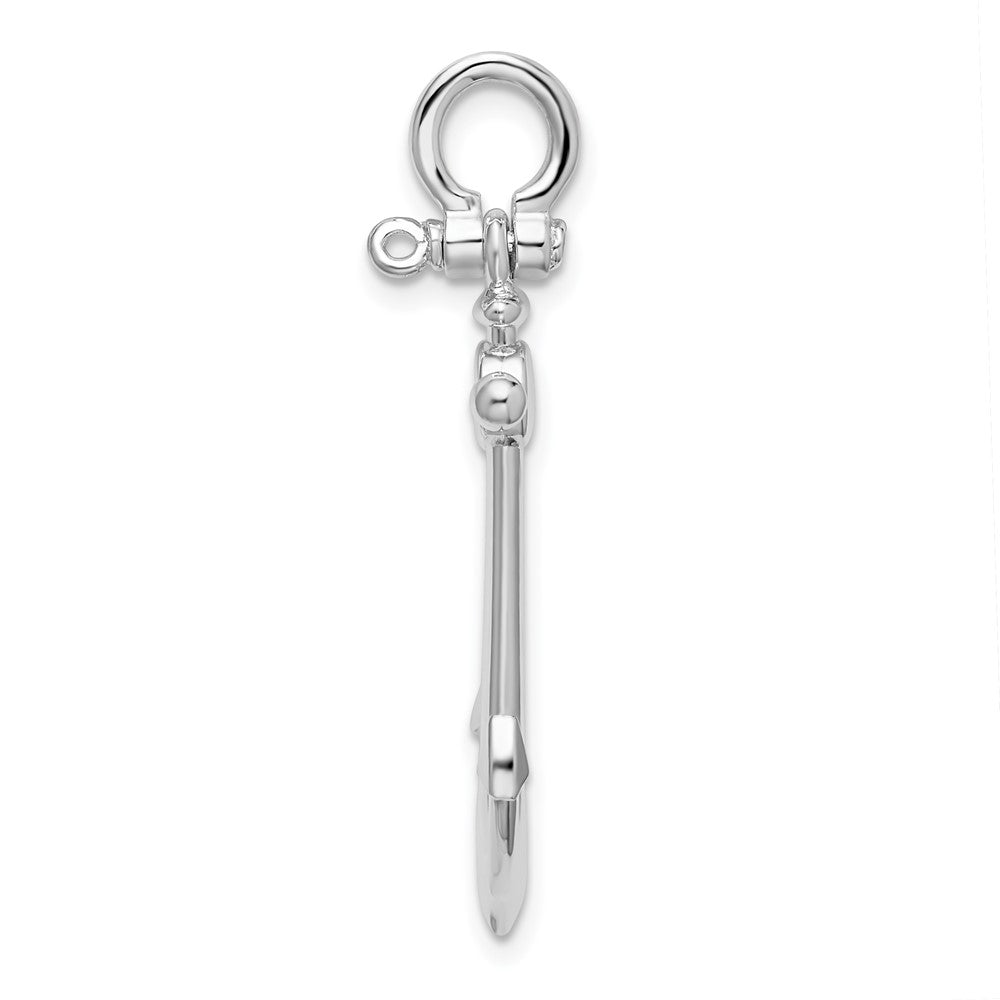 FJC Finejewelers 925 Sterling Silver Rhodium Plated Polished 3D Small Anchor Charm 34 x 21 mm