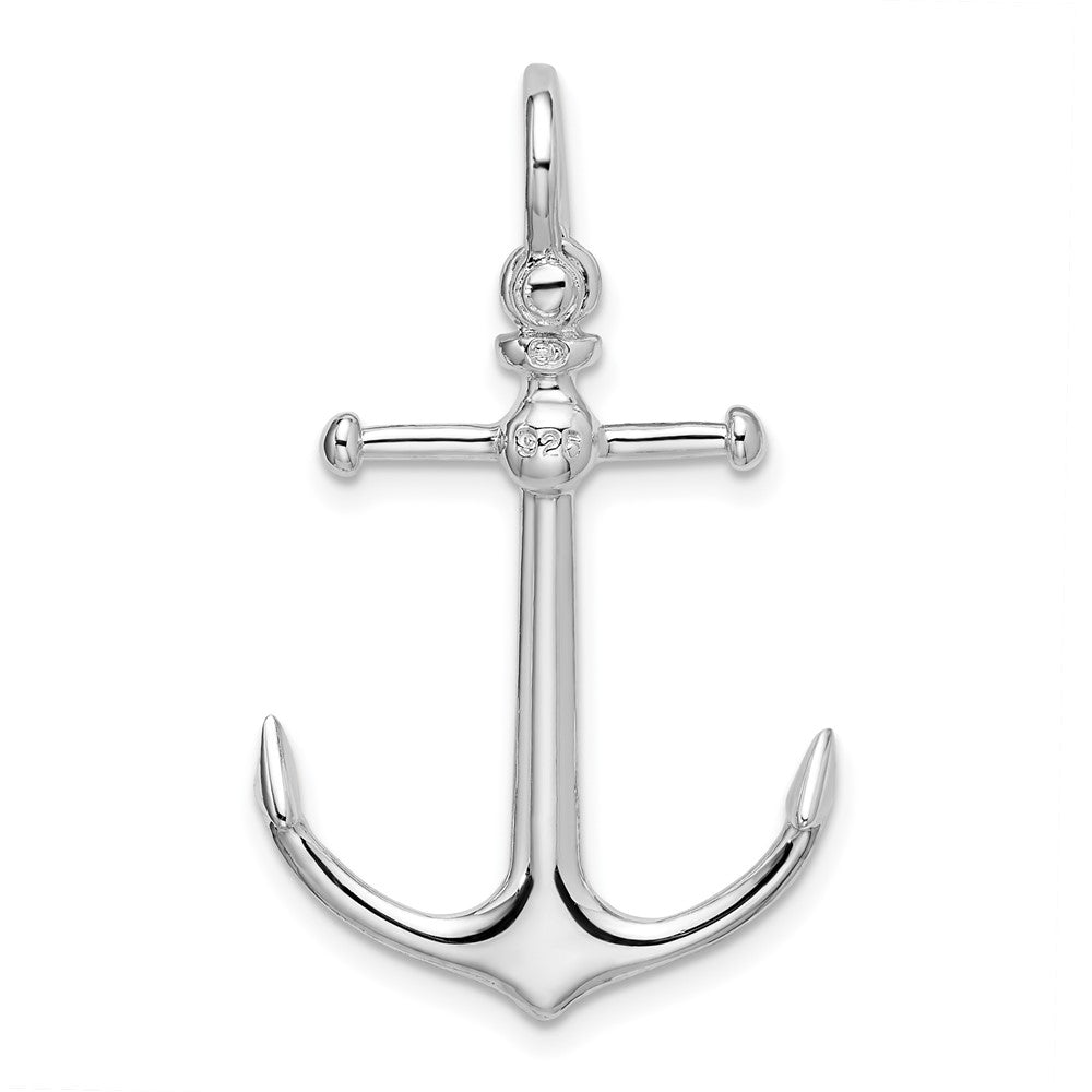 FJC Finejewelers 925 Sterling Silver Rhodium Plated Polished 3D Anchor Charm 33 x 19 mm