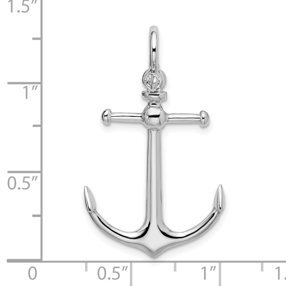 FJC Finejewelers 925 Sterling Silver Rhodium Plated Polished 3D Anchor Charm 33 x 19 mm