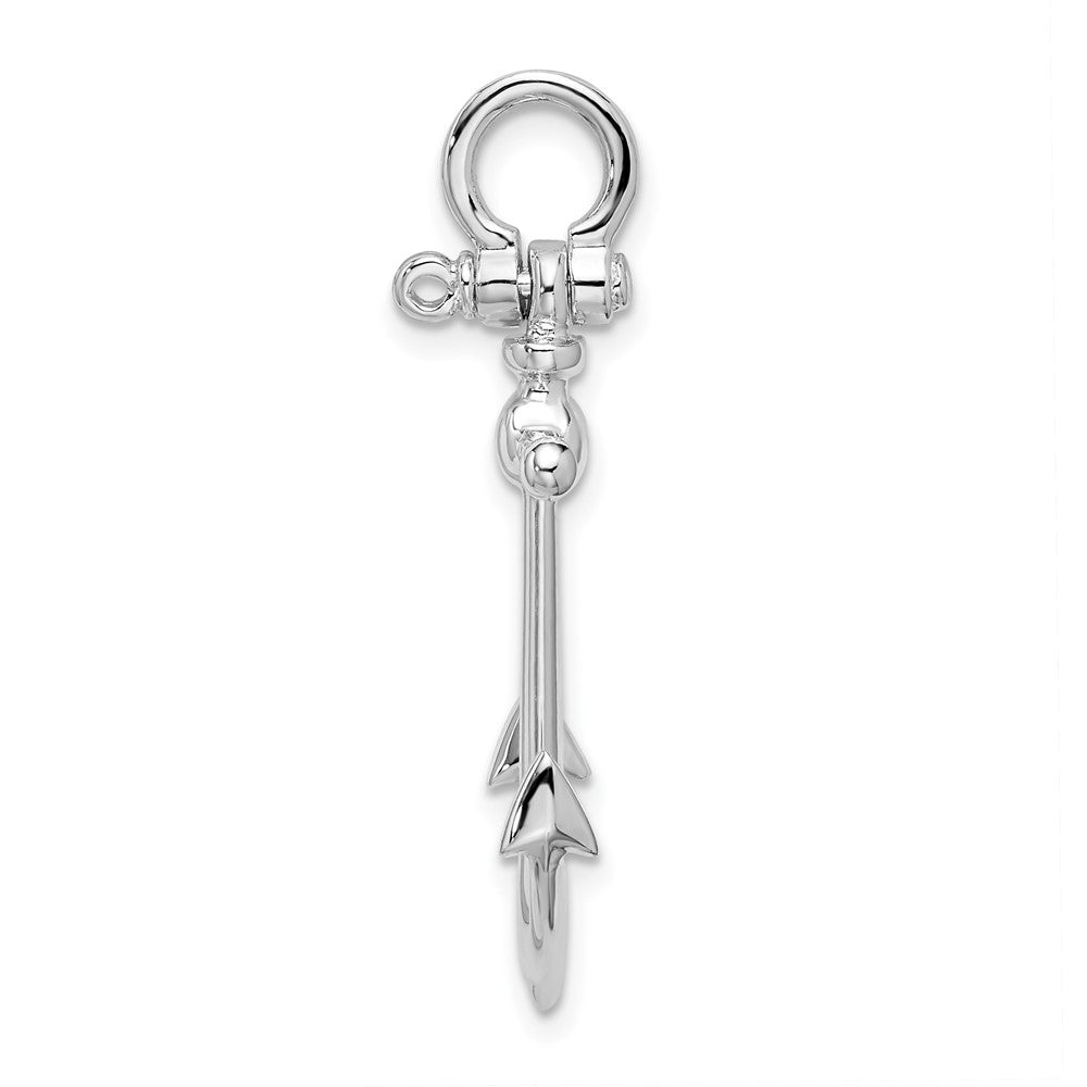 FJC Finejewelers 925 Sterling Silver Rhodium Plated Polished 3D Anchor Charm 33 x 19 mm