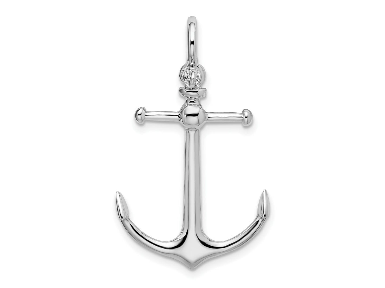 FJC Finejewelers 925 Sterling Silver Rhodium Plated Polished 3D Anchor Charm 33 x 19 mm