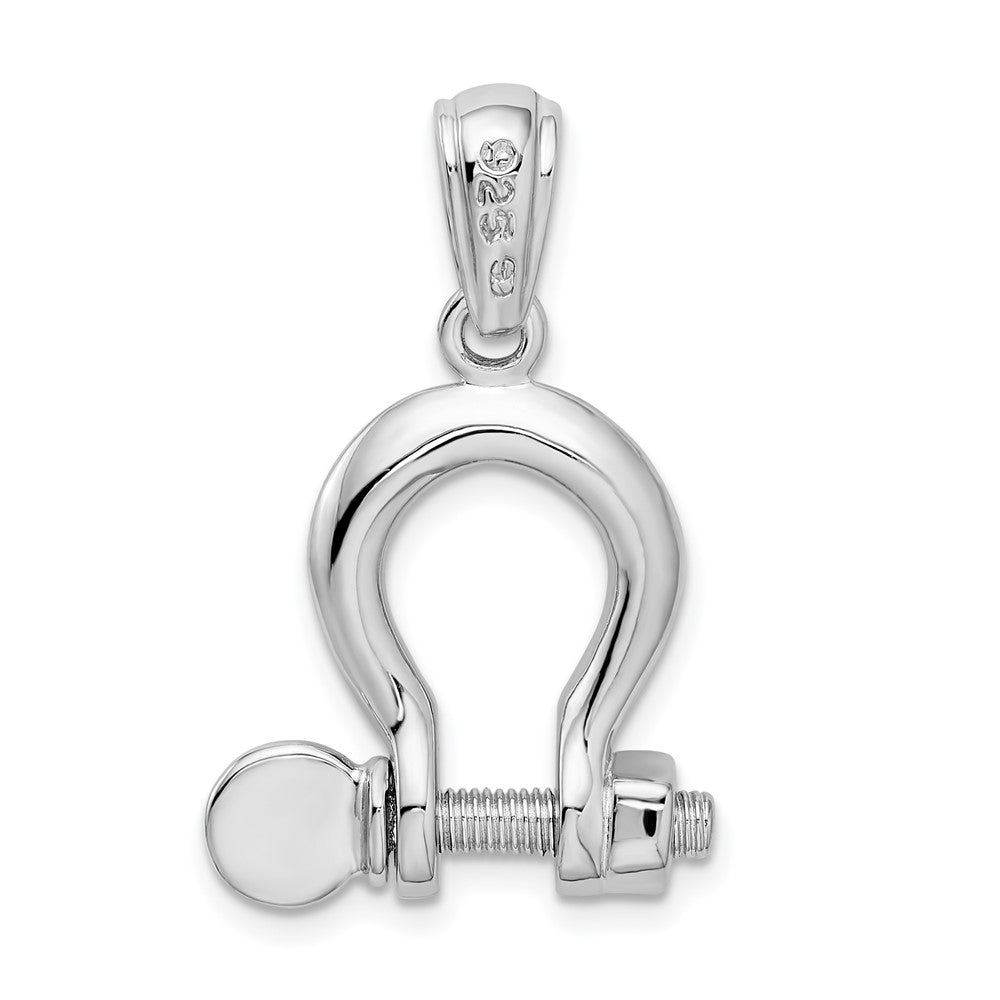 FJC Finejewelers 925 Sterling Silver Rhodium Plated Polished 3D Large Shackle Link Charm 29 x 18 mm