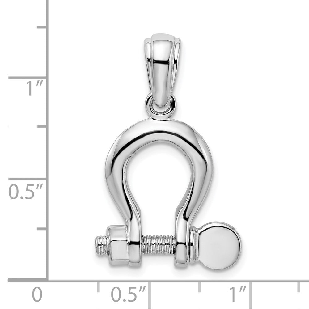 FJC Finejewelers 925 Sterling Silver Rhodium Plated Polished 3D Large Shackle Link Charm 29 x 18 mm