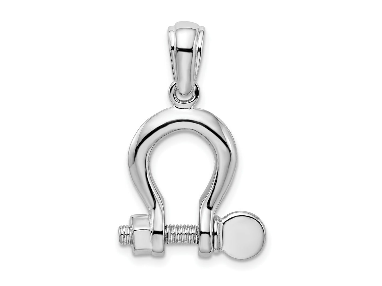 FJC Finejewelers 925 Sterling Silver Rhodium Plated Polished 3D Large Shackle Link Charm 29 x 18 mm