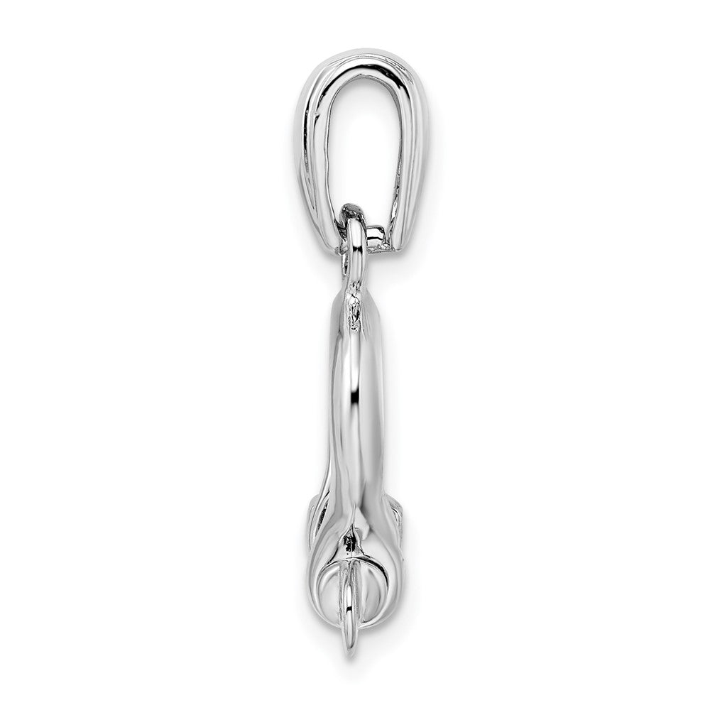 FJC Finejewelers 925 Sterling Silver Rhodium Plated Polished 3D Med. Shackle Link Charm 25 x 13 mm