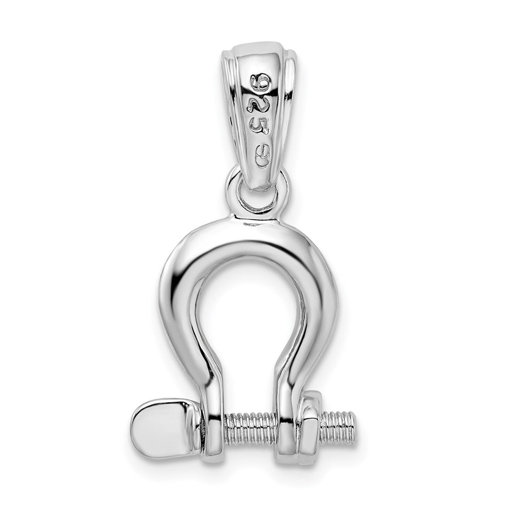 FJC Finejewelers 925 Sterling Silver Rhodium Plated Polished 3D Med. Shackle Link Charm 25 x 13 mm