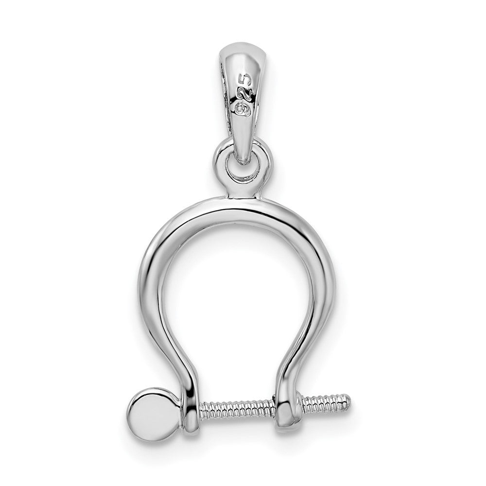 FJC Finejewelers 925 Sterling Silver Rhodium Plated Polished 3D Small Shackle Link Charm 21 x 12 mm