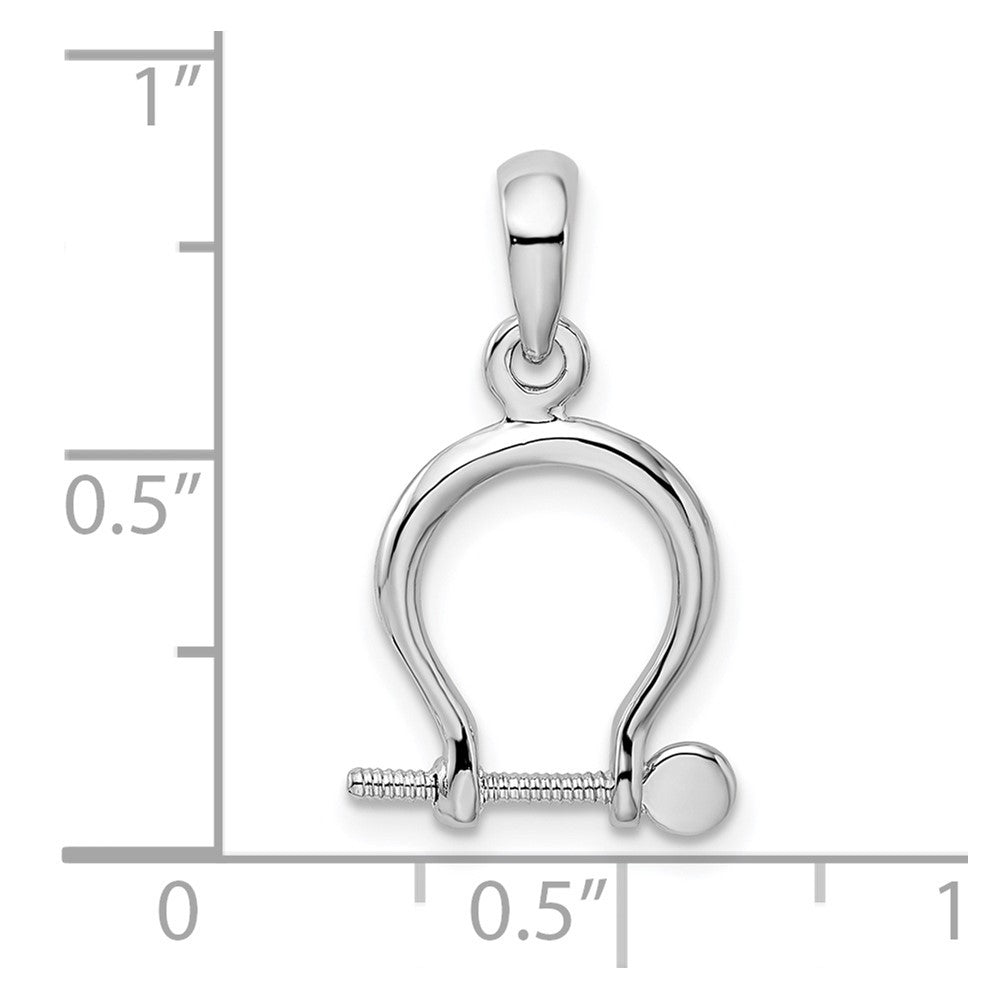FJC Finejewelers 925 Sterling Silver Rhodium Plated Polished 3D Small Shackle Link Charm 21 x 12 mm