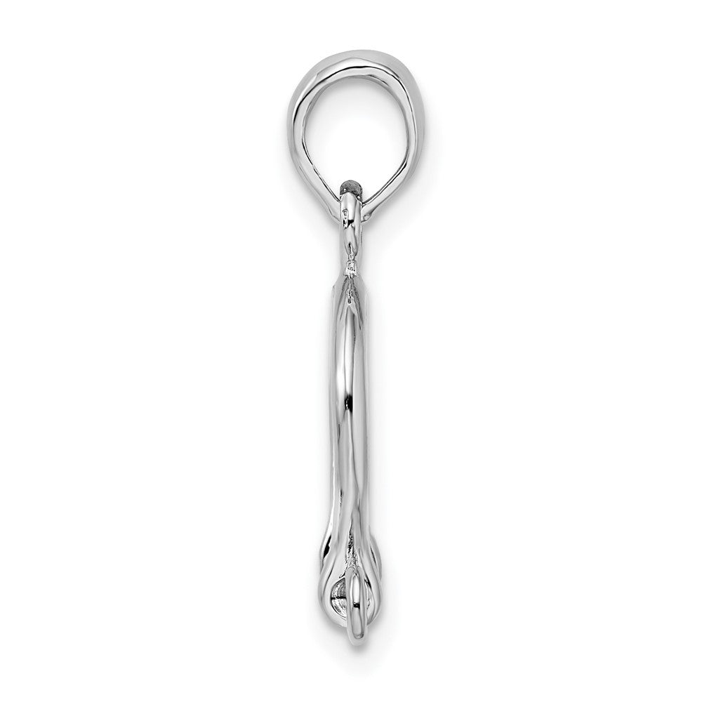 FJC Finejewelers 925 Sterling Silver Rhodium Plated Polished 3D Small Shackle Link Charm 21 x 12 mm