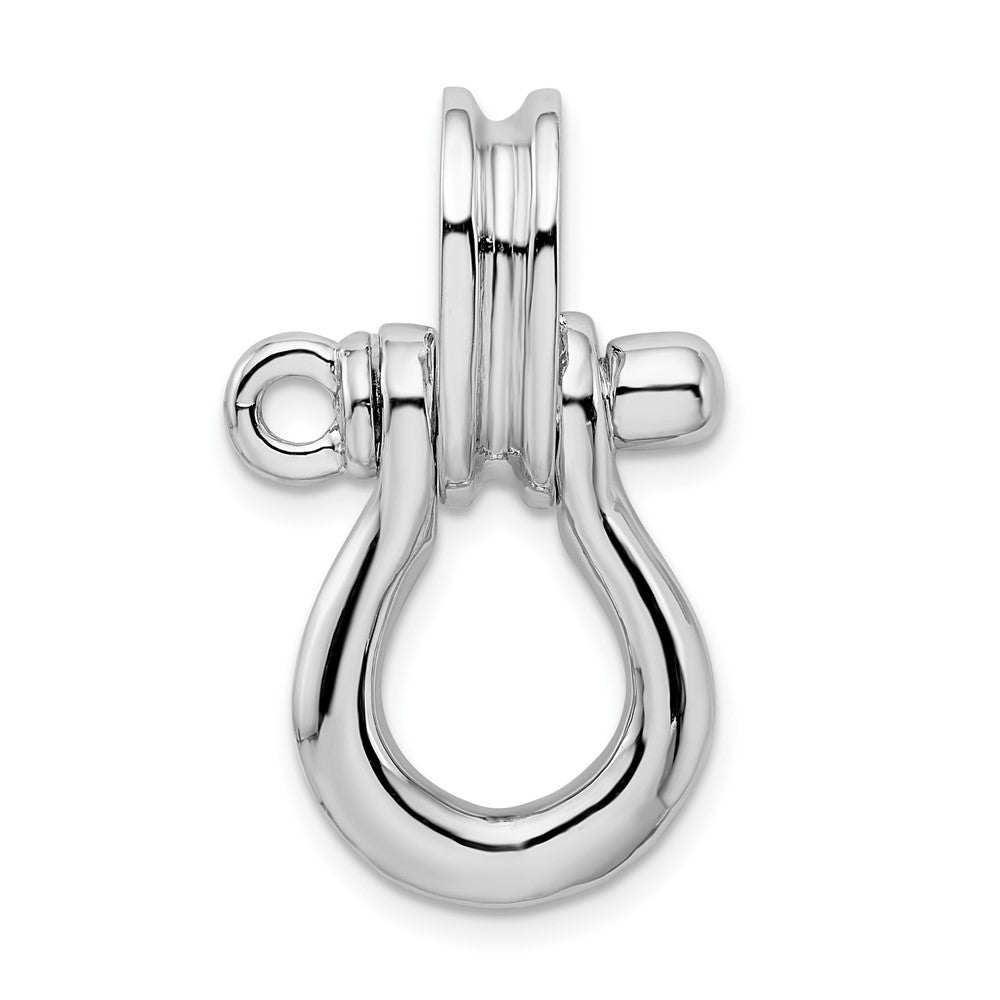 FJC Finejewelers 925 Sterling Silver Rhodium Plated 3D Large Shackle Link with Pulley Charm 26 x 15 mm