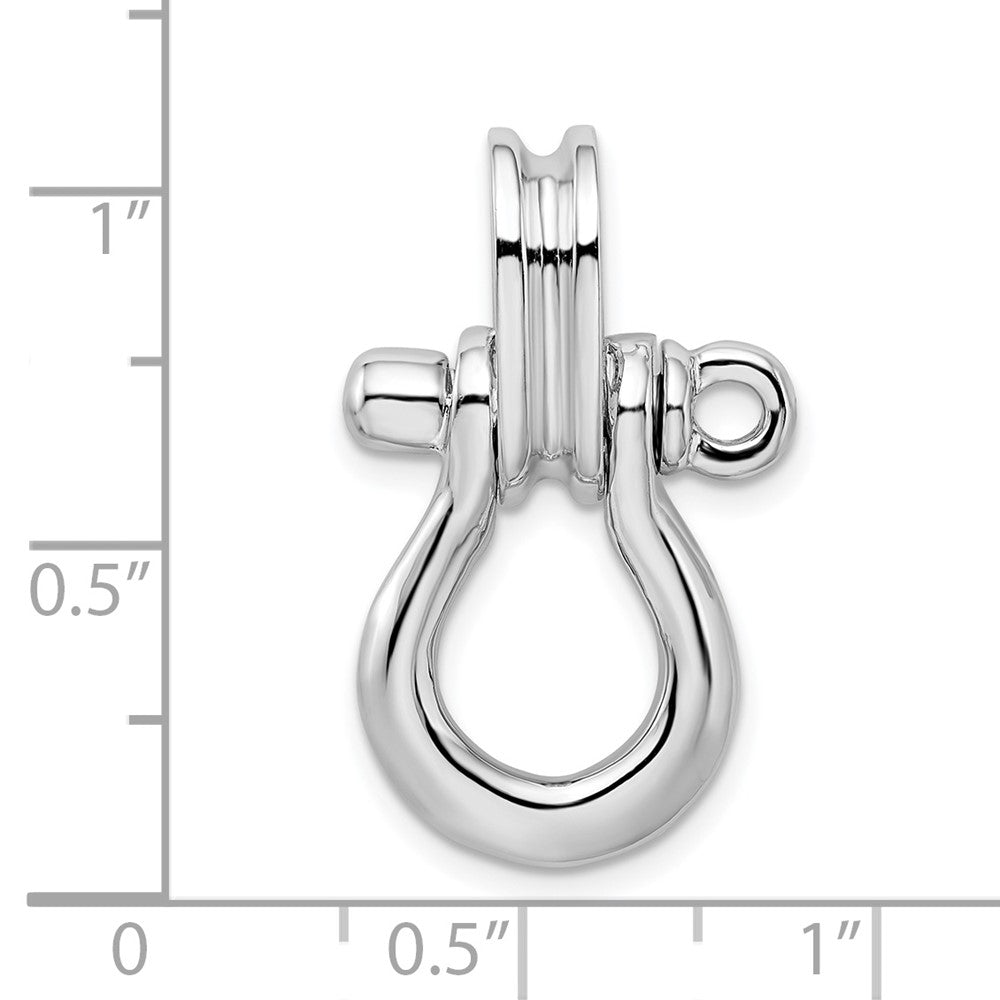 FJC Finejewelers 925 Sterling Silver Rhodium Plated 3D Large Shackle Link with Pulley Charm 26 x 15 mm