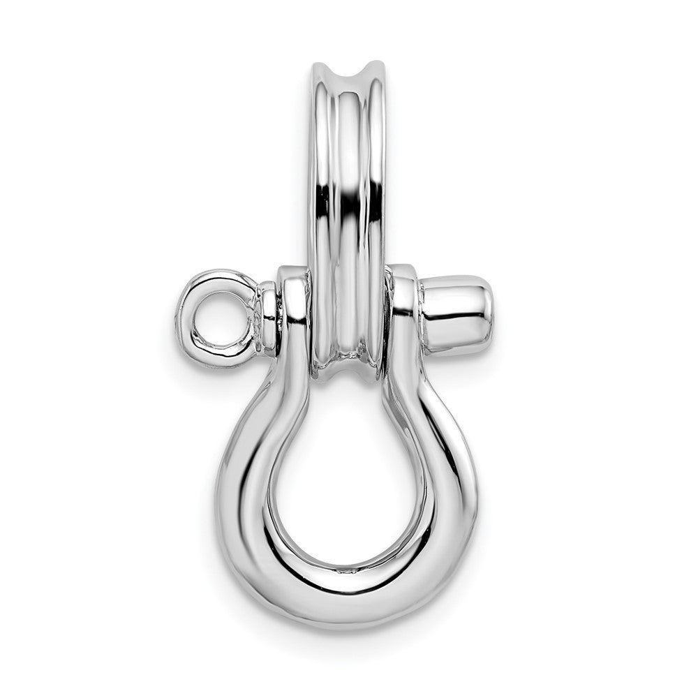 FJC Finejewelers 925 Sterling Silver Rhodium Plated 3D Medium Shackle Link with Pulley Charm 24 x 13 mm