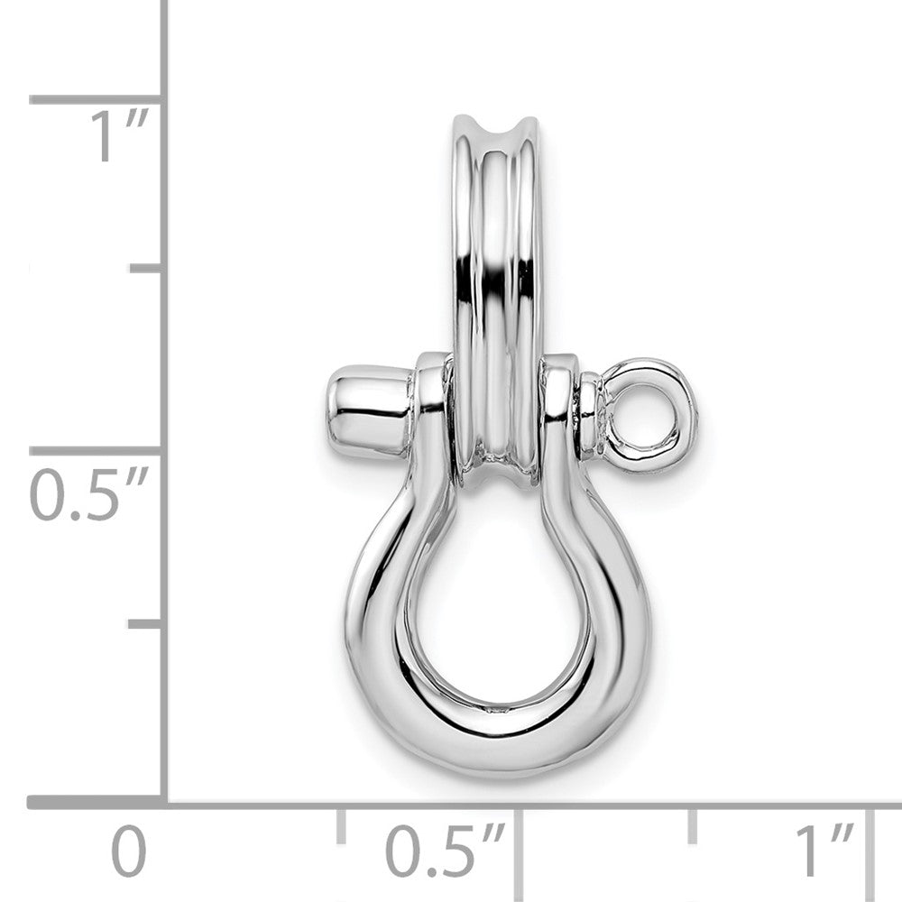 FJC Finejewelers 925 Sterling Silver Rhodium Plated 3D Medium Shackle Link with Pulley Charm 24 x 13 mm