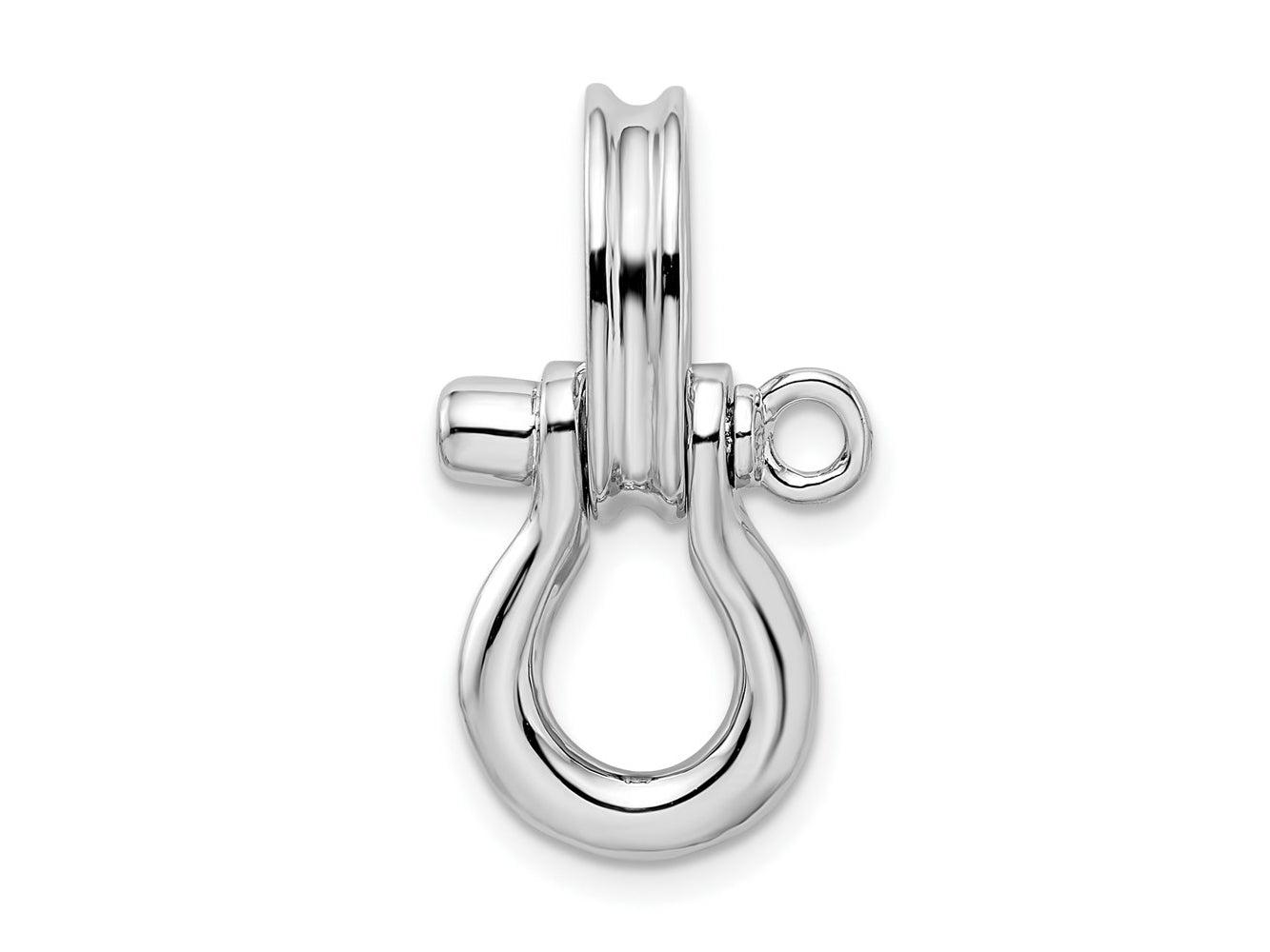 FJC Finejewelers 925 Sterling Silver Rhodium Plated 3D Medium Shackle Link with Pulley Charm 24 x 13 mm