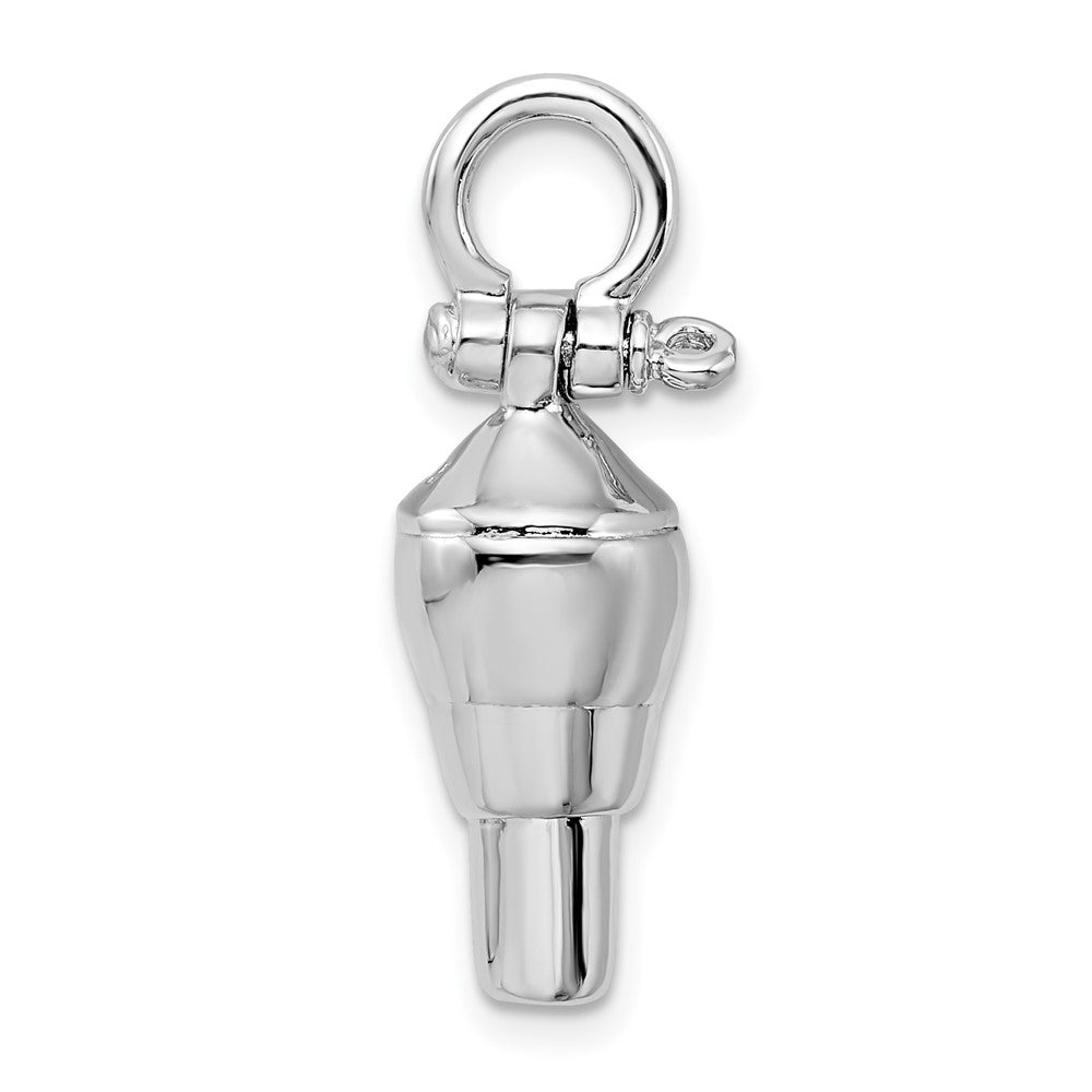 FJC Finejewelers 925 Sterling Silver Rhodium Plated Polished 3D Swivel with Shackle Bail Charm 26 x 7 mm