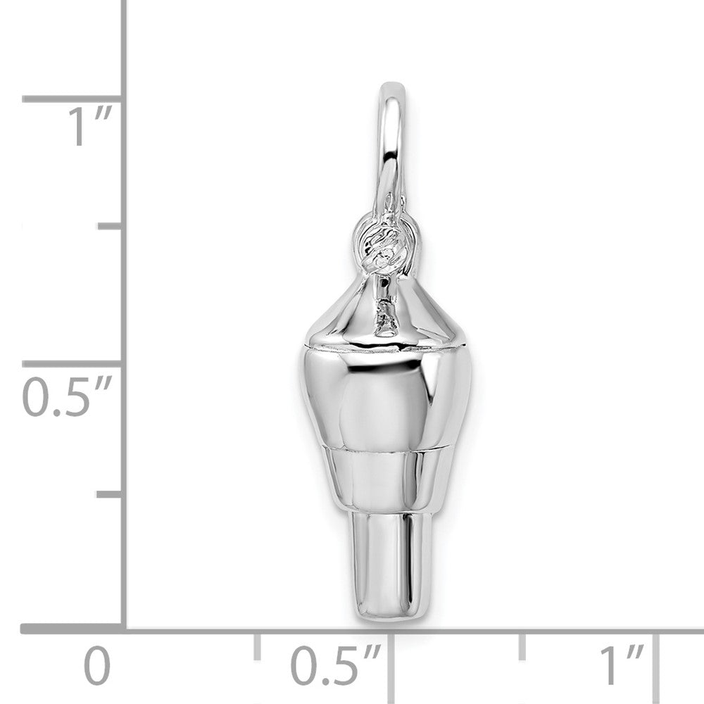 FJC Finejewelers 925 Sterling Silver Rhodium Plated Polished 3D Swivel with Shackle Bail Charm 26 x 7 mm