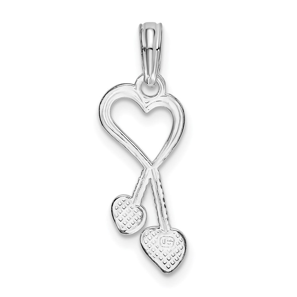 FJC Finejewelers 925 Sterling Silver Rhodium Plated Polished Cut-out Heart with Tassel Charm