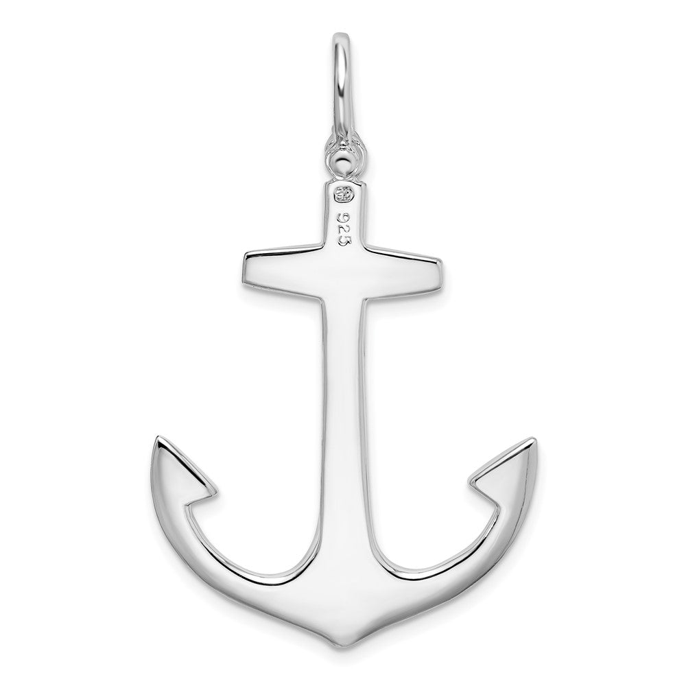 FJC Finejewelers 925 Sterling Silver Rhodium Plated Polished 3D Large Anchor Charm 43 x 27 mm