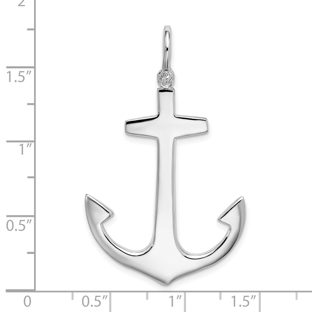 FJC Finejewelers 925 Sterling Silver Rhodium Plated Polished 3D Large Anchor Charm 43 x 27 mm