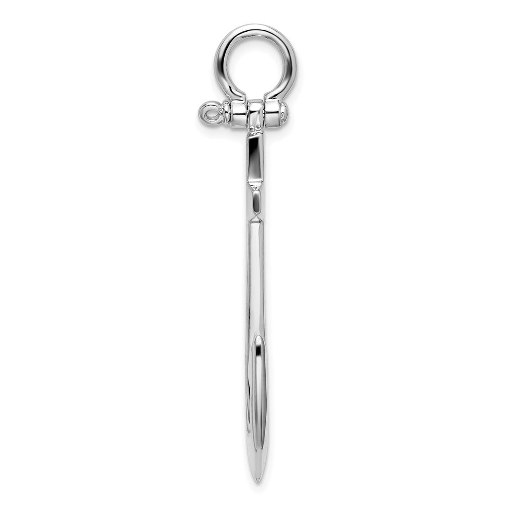 FJC Finejewelers 925 Sterling Silver Rhodium Plated Polished 3D Large Anchor Charm 43 x 27 mm