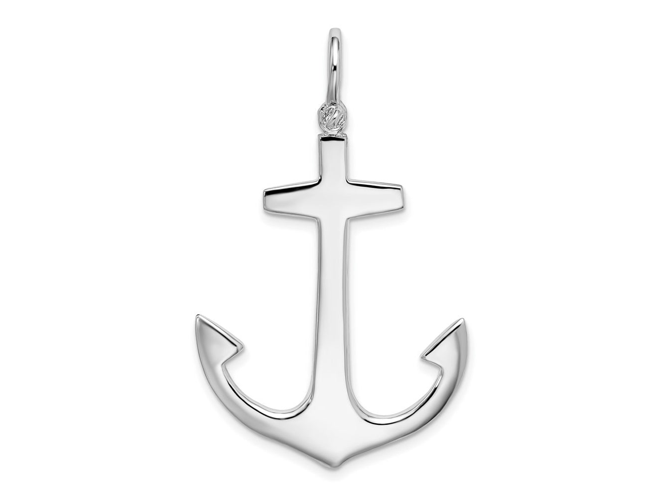 FJC Finejewelers 925 Sterling Silver Rhodium Plated Polished 3D Large Anchor Charm 43 x 27 mm