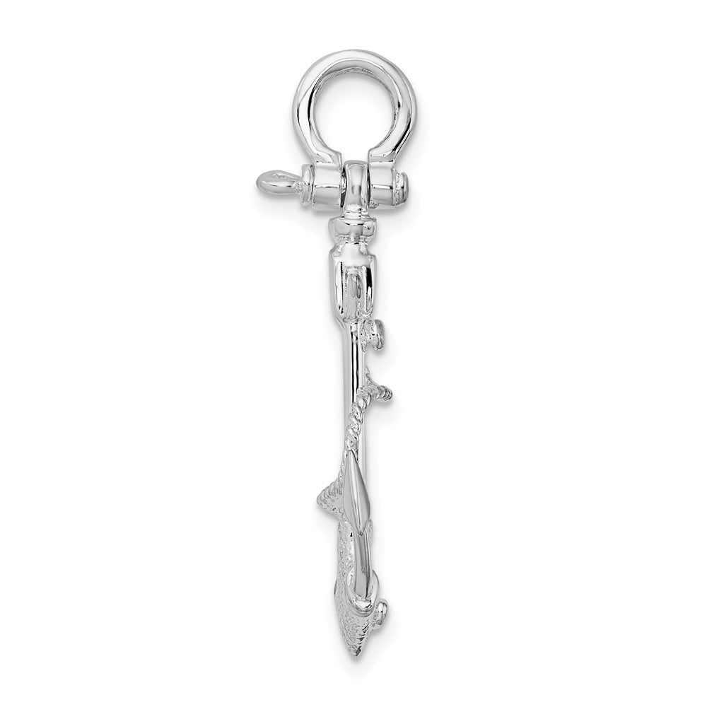 FJC Finejewelers 925 Sterling Silver d Polished/Textured 3D Anchor with Rope Charm 33 x 22 mm