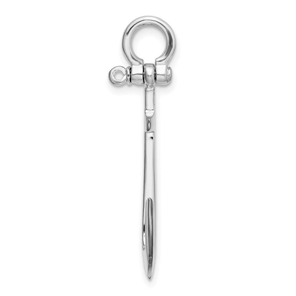 FJC Finejewelers 925 Sterling Silver Rhodium Plated Polished 3D Anchor Charm 33 x 18 mm