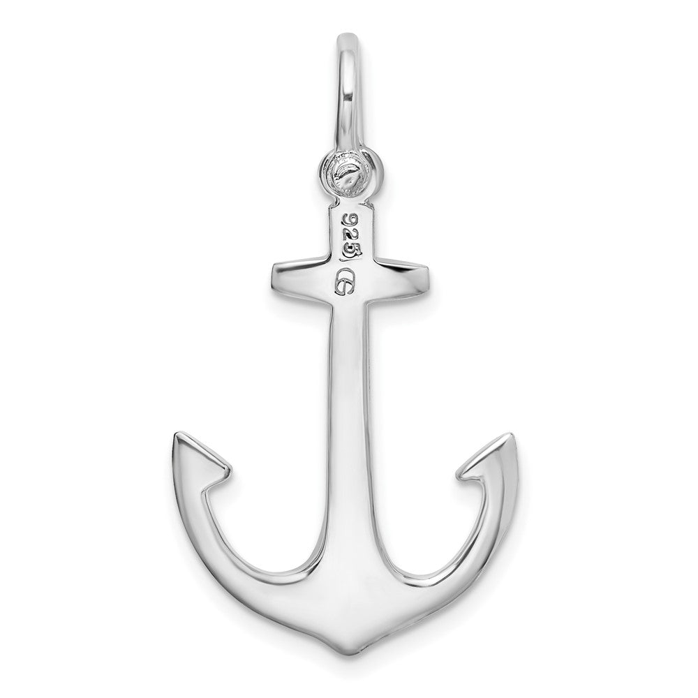 FJC Finejewelers 925 Sterling Silver Rhodium Plated Polished 3D Anchor Charm 33 x 18 mm
