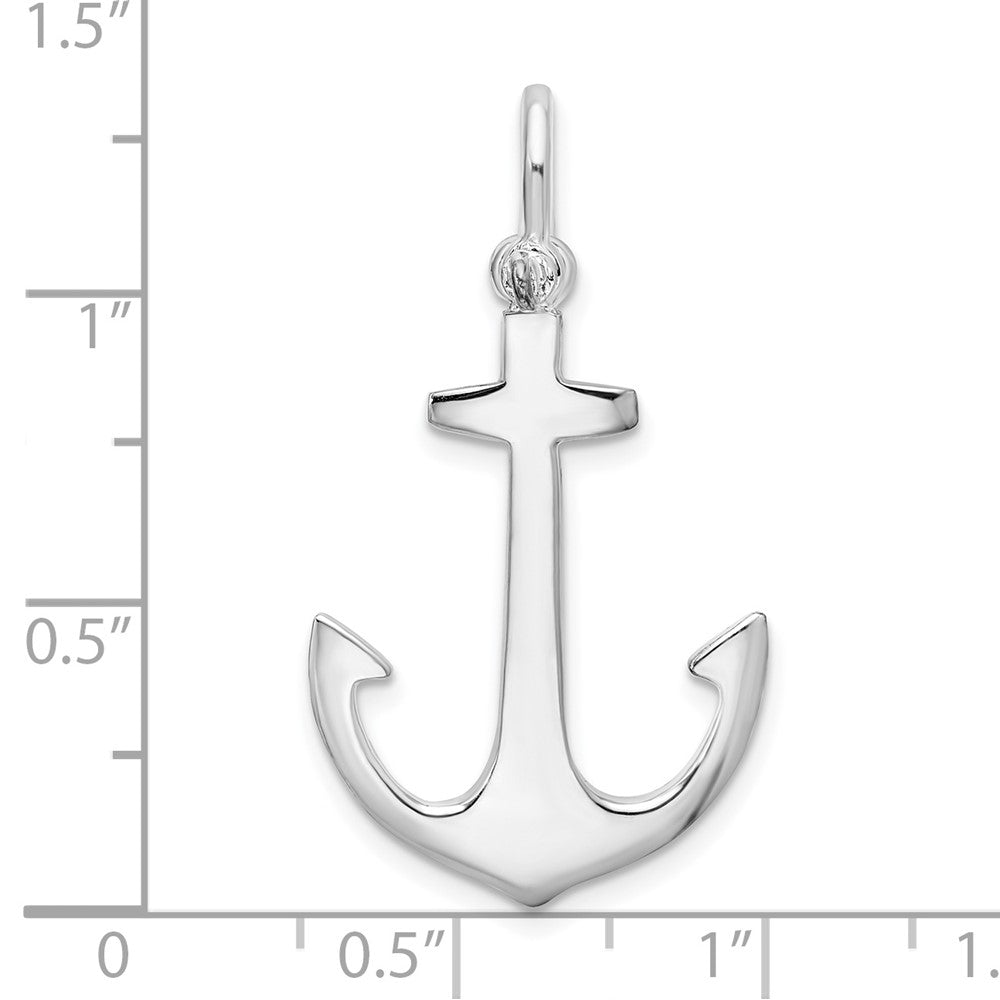 FJC Finejewelers 925 Sterling Silver Rhodium Plated Polished 3D Anchor Charm 33 x 18 mm