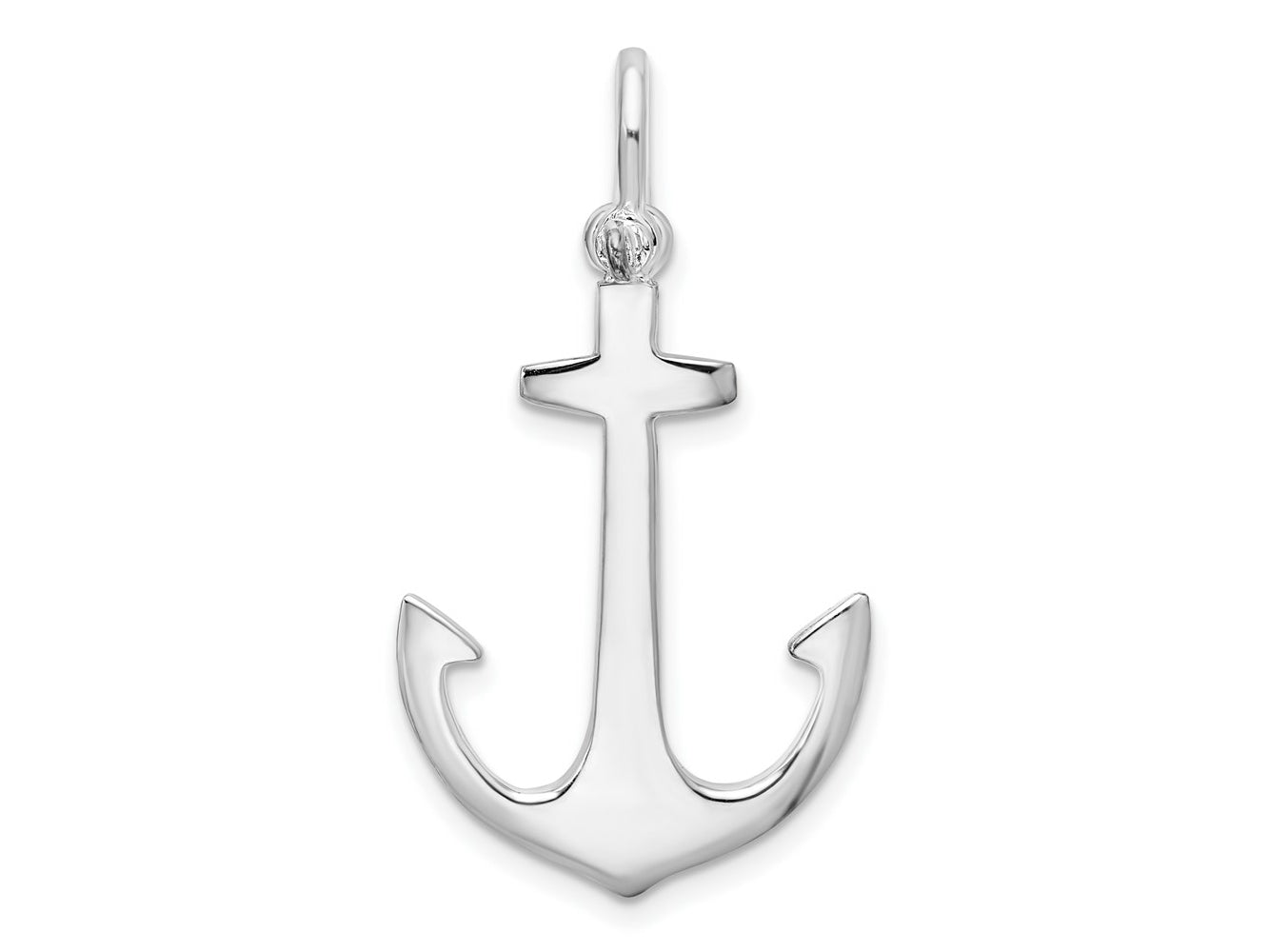 FJC Finejewelers 925 Sterling Silver Rhodium Plated Polished 3D Anchor Charm 33 x 18 mm